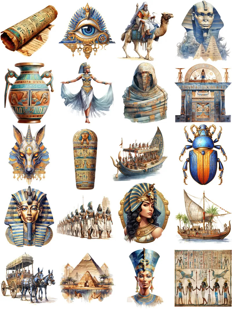 15Pcs/Pack Ancient Egypt Sticker DIY Craft Scrapbooking Album Junk Journal Decorative Stickers