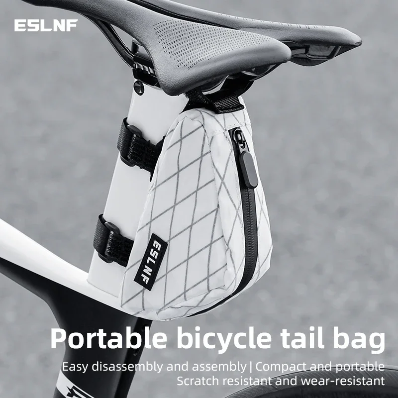ESLNF Lightweight Bicycle Bag Fashion Bicycle Frame Bag MTB Road Bike Seat Bag Waterproof Bicycle Tail Bag Bicycle Saddle Bag