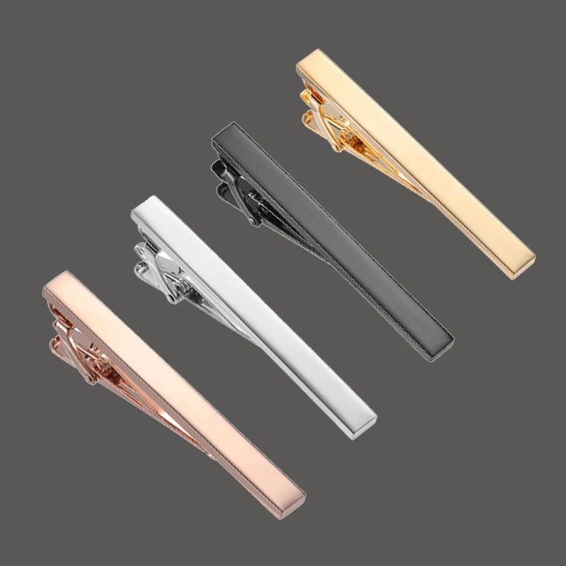 Copper material 4-color surface tie clip fashion brand men's suit workwear tie clip clothing accessories wholesale