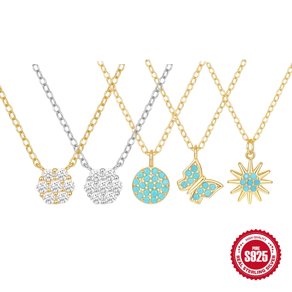 

Корейская минималистичная серебряная цепочка-воротник S925, подвеска-бабочка в стиле INS, легкий роскошный изысканный популярный стиль