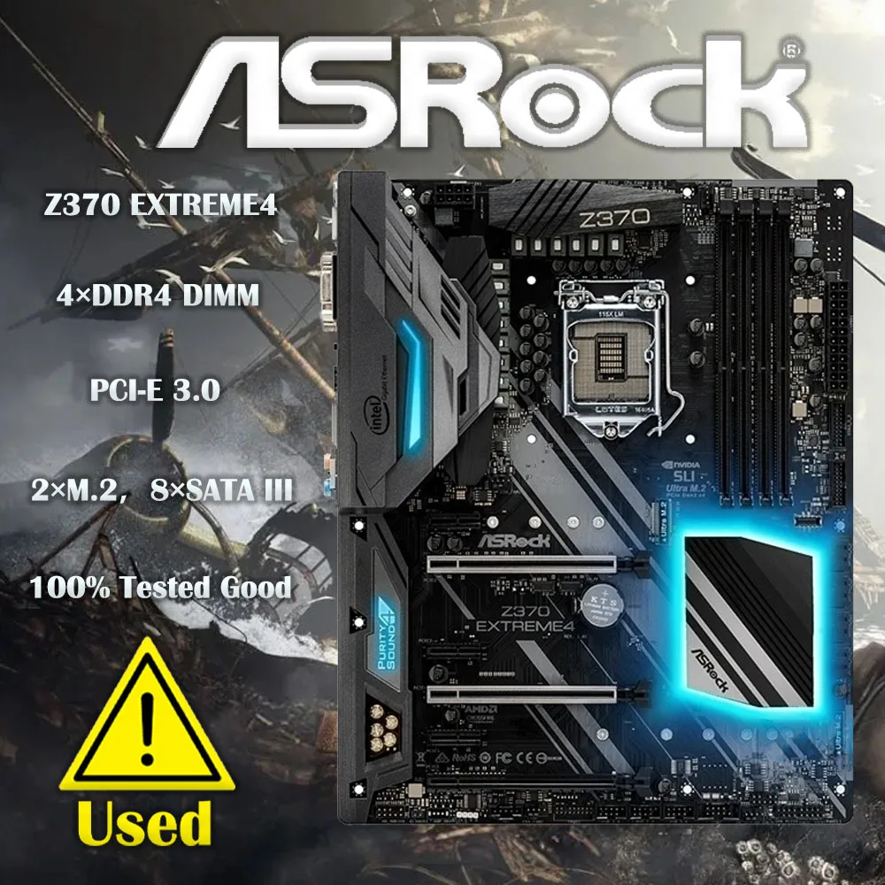 ASRock 인텔 마더보드, HDMI SATA, USB 3.1, ATX, Z370 Extreme4, LGA 1151 (300 시리즈), 6 Gb/s 