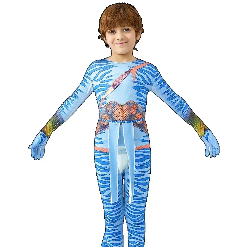 2025 أزياء الهالوين Garçon filles أزياء الهالوين الرمزية للأطفال la vie de l'eau Neytiri Alien Cosplay Hereos une #5