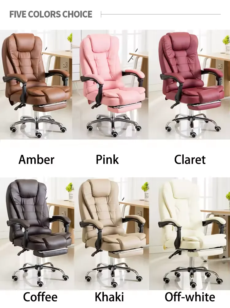 Charmount Luxury Soft Ergonomic Office Furniture Executive Recliner Boss Chairs Luxury PU Leather Office Chair with Footrest