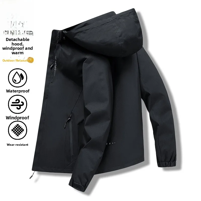 

TUCANO Men's Casual Sle Windbreaker Jaet Outdoor Waterproof Polyester Fiber Long Sve Zipper Decoration Spring Autumn Wear