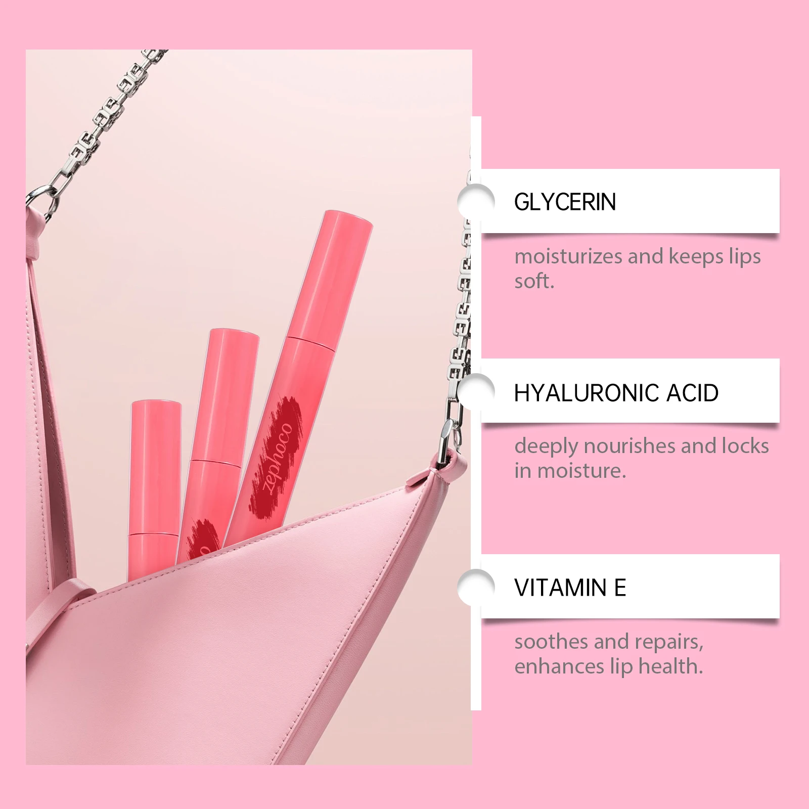 Batom líquido fosco de longa duração, à prova d'água, à prova de transferência, matiz não pegajoso para hidratação dos lábios, não vem