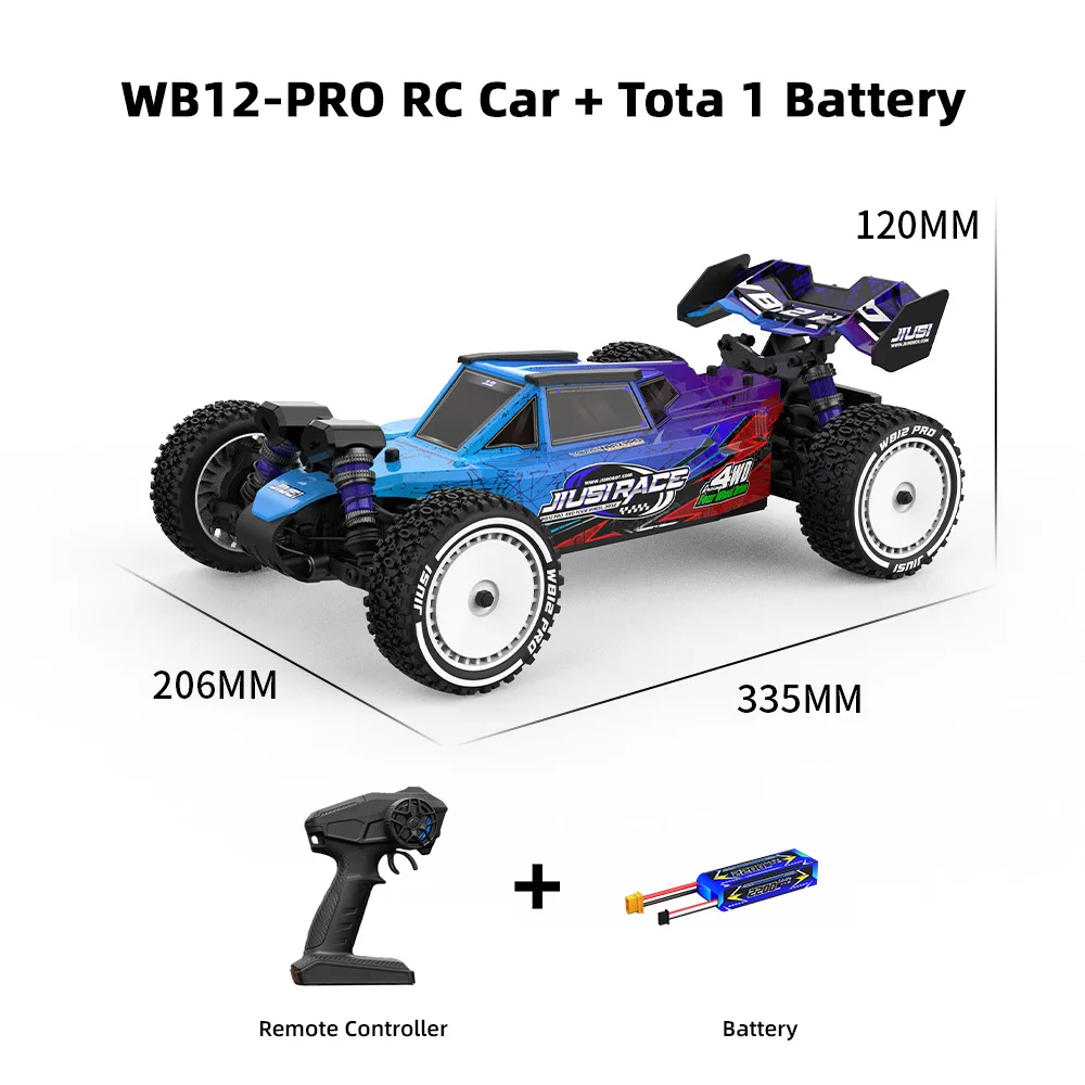 JIUSI WB12 PRO 1/12 RC카 4륜구동 80km/h 브러시리스 2.4G 무선 조종 레이싱카 3S 35C 2200mAh 경쟁력 있는 오프로드 자동차 장난감