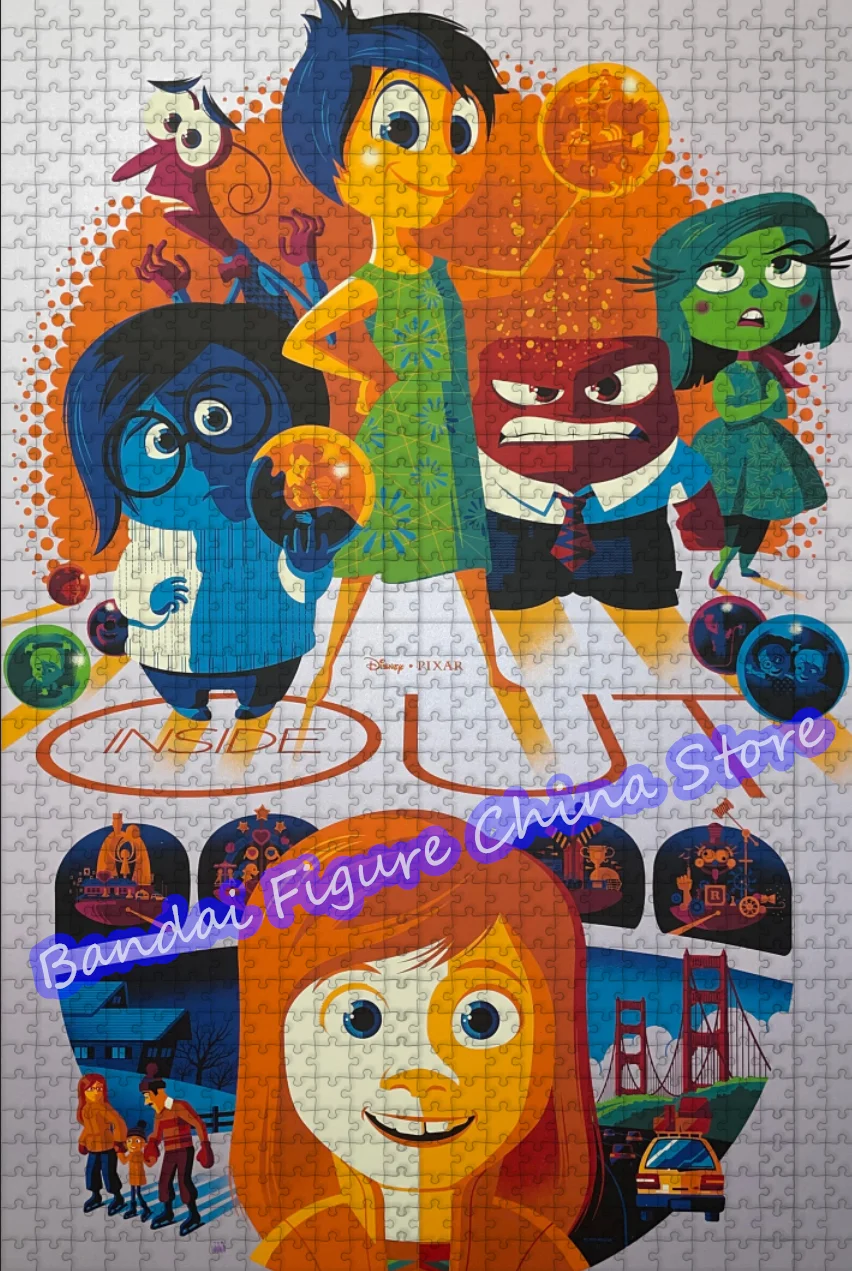 Disney Cartoon Inside Out Print Jigsaw Puzzle Intensa Mente Vice Versa 300/500/1000 Pieces Puzzle for Kids Toys Christmas Gifts