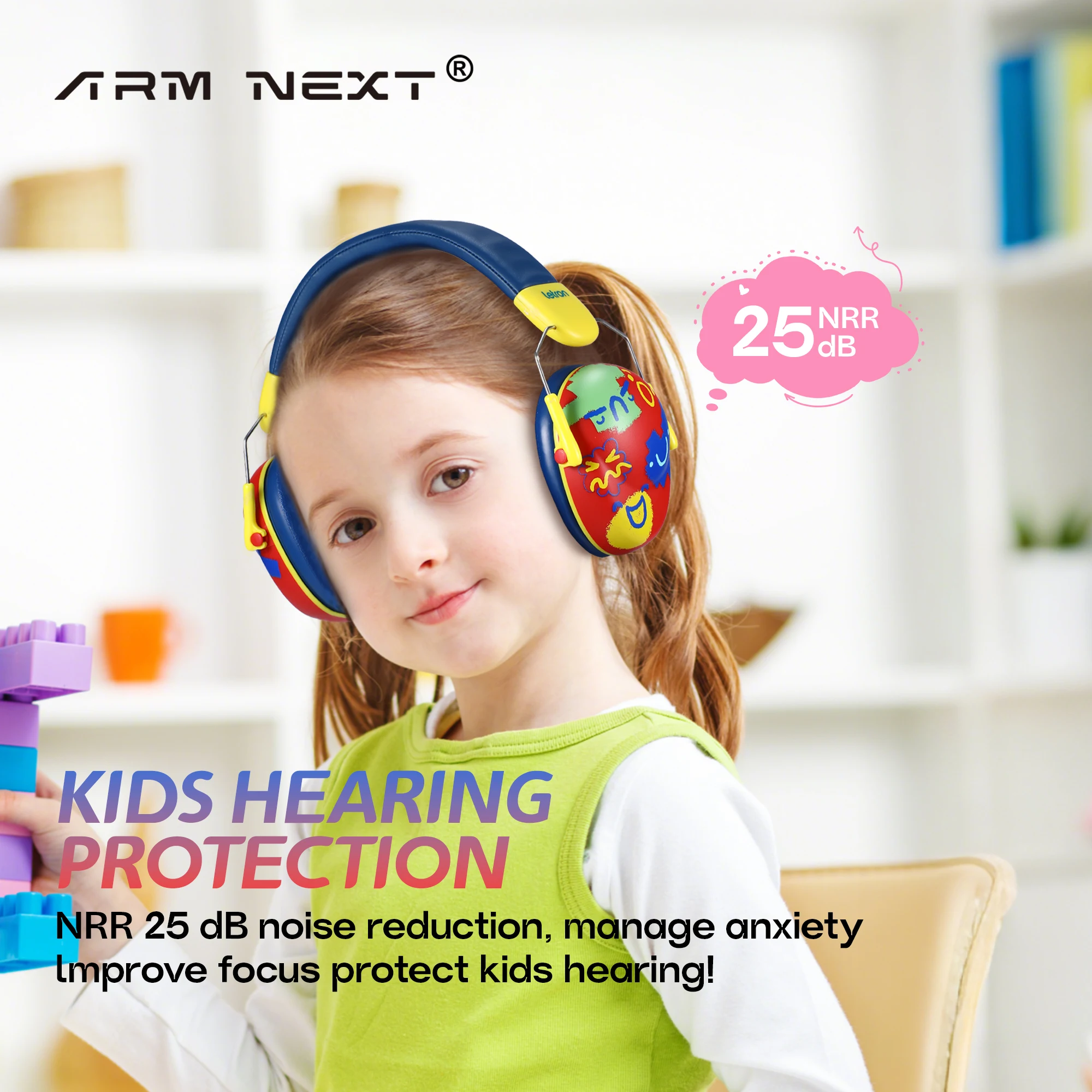 Extra Soft Kids Noise Cancelling Earmuffs NRR 26dB Comfortable All Day Hearing Protection for Sensitive Children and Toddlers