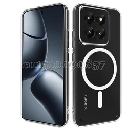 Case For Magsafe Magnetic Wireless Charging Soft  Bumper Shockproof Hard Clear Camera Protection Cover For Xiaomi 14T Pro