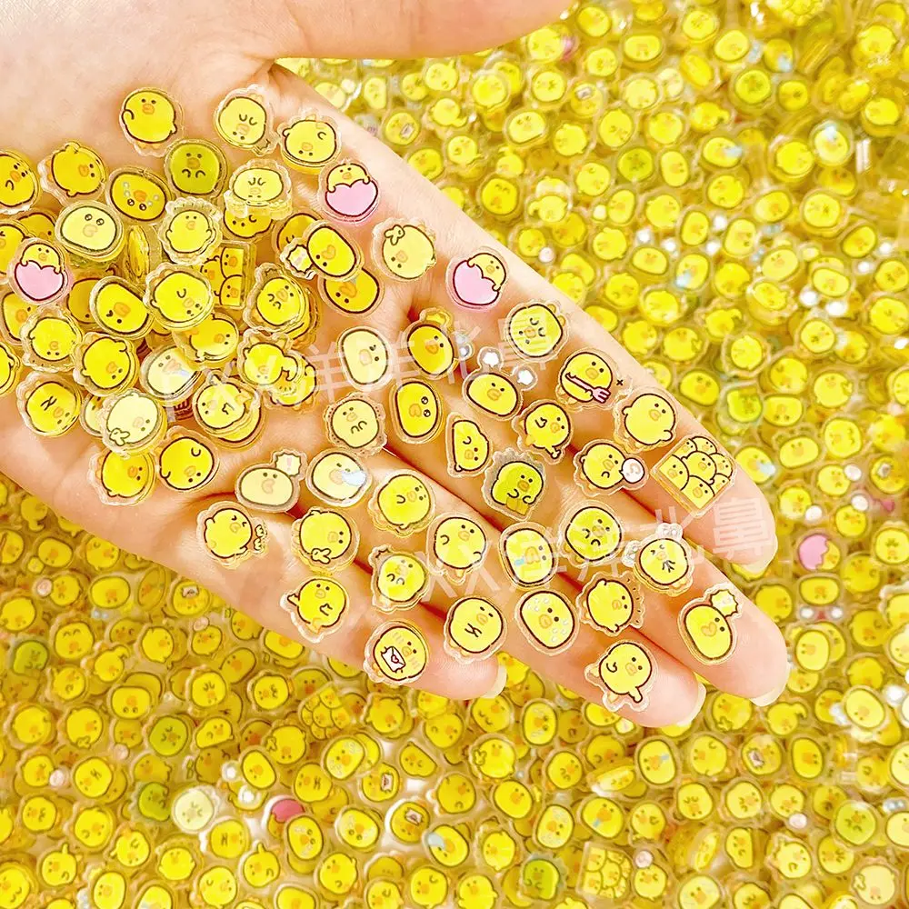 Double-layer 1cm  duck acrylic pieces, creative cute patches DIY hair ties, rings, planners, anime cartoons view 3