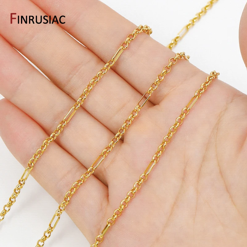 

18-каратное позолоченное латунное крестовое о-образное звено цепи для ювелирных изделий, массивные кабельные цепочки для DIY ожерелья, браслета, аксессуары для изготовления