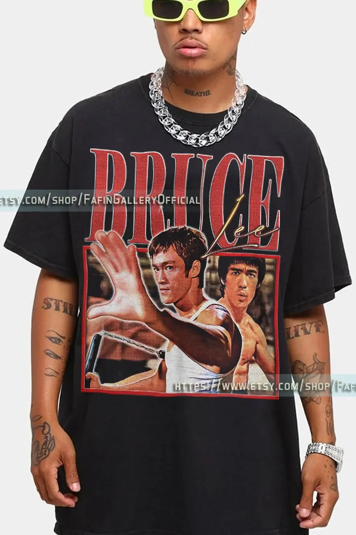 Vintage Brucee  Shirt Brucee  Movie Merch Shirt The Way of the Dragon American Martial Artist Shirt 90s Hip Hop Sweatshirt