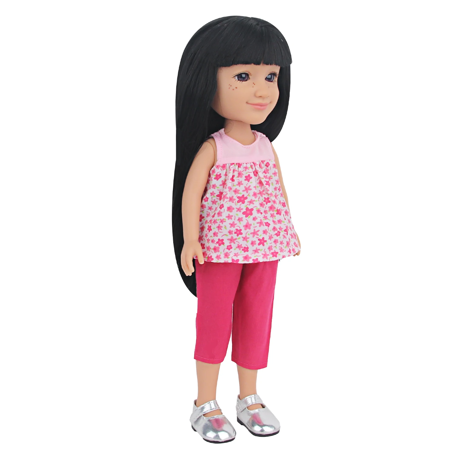 35Cm Babypop Kleding Set Bloem Mouwloos T-Shirt + Cropped Broek Ster Pak Voor 14 Inch American & Rusland Diy Girl Poppen