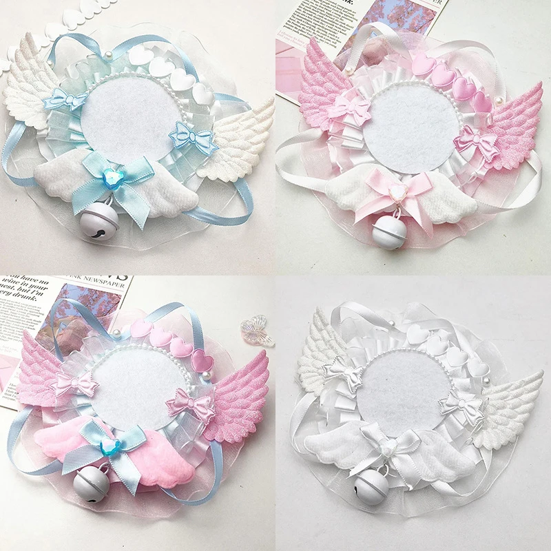 

Kpop Cute Lolita Lace Badges Holder Wings Bell Ita Bag Bow Handmade School Backpack Diy Ornament Accessories Badge Holder New