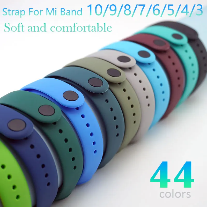Bracelet pour Xiaomi Mi Band 10 9 8 7 6 5 4 3 Bracelet de montre intelligente en Silicone Bracelet Mi Band remplacement multicolore Bracelet de poignet en TPU