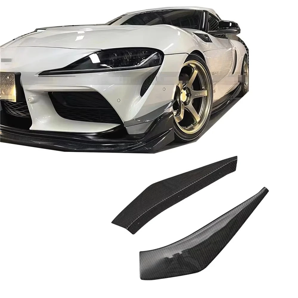 

For Toyota Supra A90 MK5 Carbon Fiber VRS Front Bumper Spat Canards Trims Splitters Fins Spoiler 2021 Up Auto Tuning