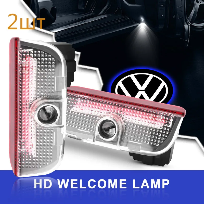 2Pcs Led Car Door Logo Emblem Welcome Light For VW CC Polo Golf 4 MK7 MK5 MK4 MK6 Passat Touran Scirocco Tiguan Transporter