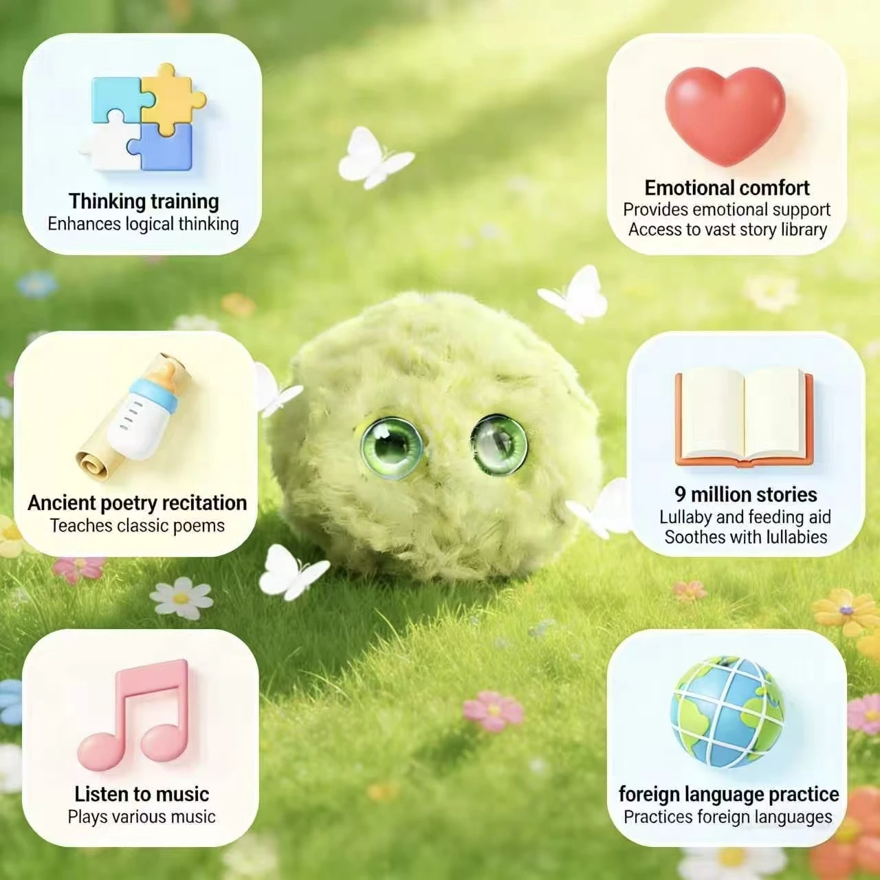 Картина 4: Интерактивная игрушка-робот ChatGPT AI Plush Pet с наполнителем из ПП-хлопка, распознаванием жестов и лиц
