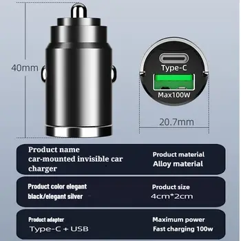 혼다 타입 R, 타입 S, 시빅, CRV, HRV, FK8, FK2, FN2, EP3 등 모든 휴대폰용 100W 차량용 시가잭 PD 고속 충전 차량 액세서리 6 best sales 타입 r fk8 - №5