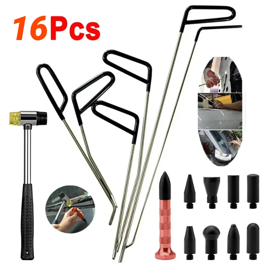 

Car Hook Rods Paintless Dent Repair Hail Remover Hooks Rods Kits Auto Body Dents Stainless Steel Hands Tools