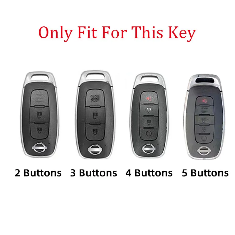 Car Zinc Alloy Key Case For Nissan Versa Maxima Rogue Armada Sentra Qashqai X-Trail 2/3/4/5Buttons 2022 2023 Accessories