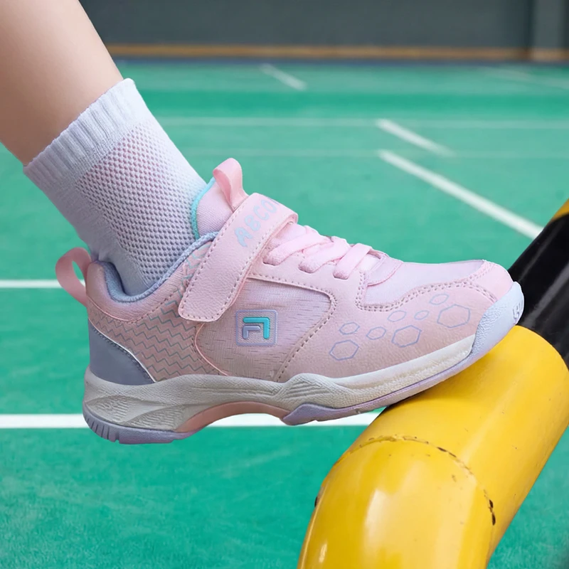 Scarpe da badminton, scarpe da tennis leggere per bambini, scarpe da allenamento antiscivolo per bambini di taglia media e grande, taglie 31-39