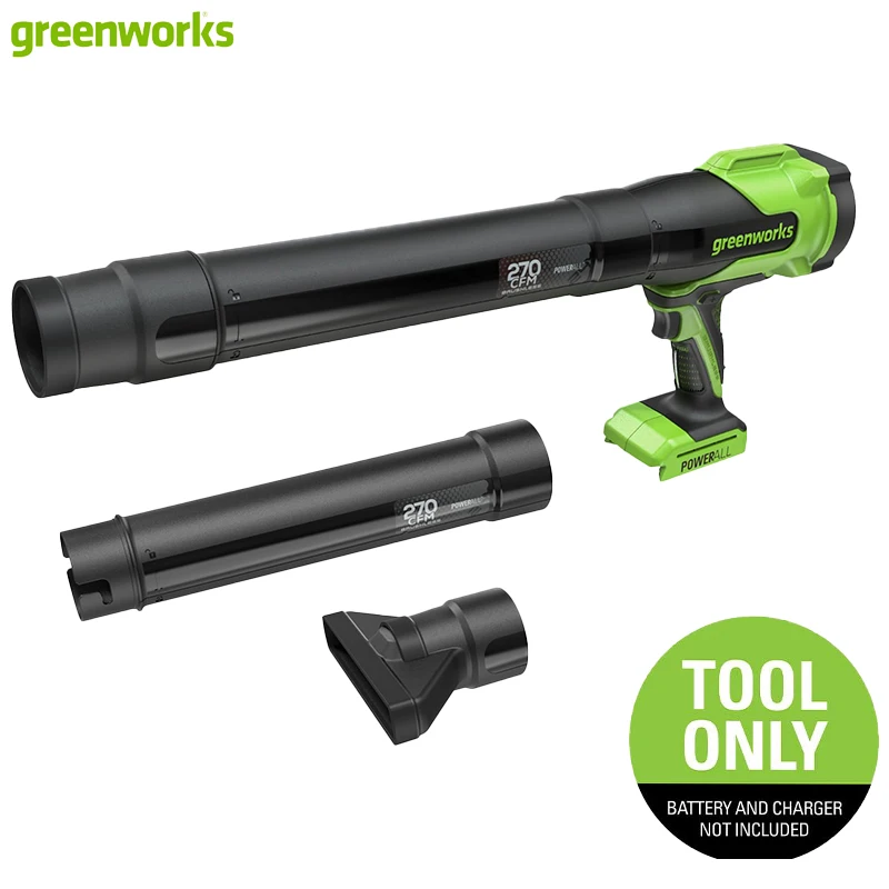 Greenworks 24V Leaf Blower 270 CFM Brushless Compact Leaf Blower Compact Lightweight Design For Yard & Garage Tool Only