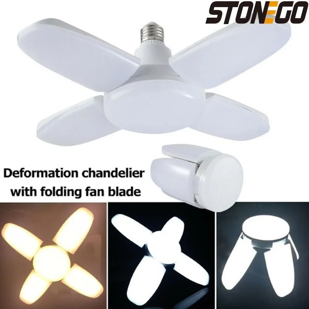 الإبداعية LED البسيطة أربع أوراق للطي مصباح E27 المسمار ضوء السقف السوبر مشرق 6 أوراق قابلة للطي #4
