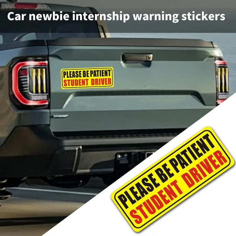 Please Be Patient Student Driver New Drivers Sticker Safety Warning Magnetic Reflective Rookie Driver Bumper Sticker