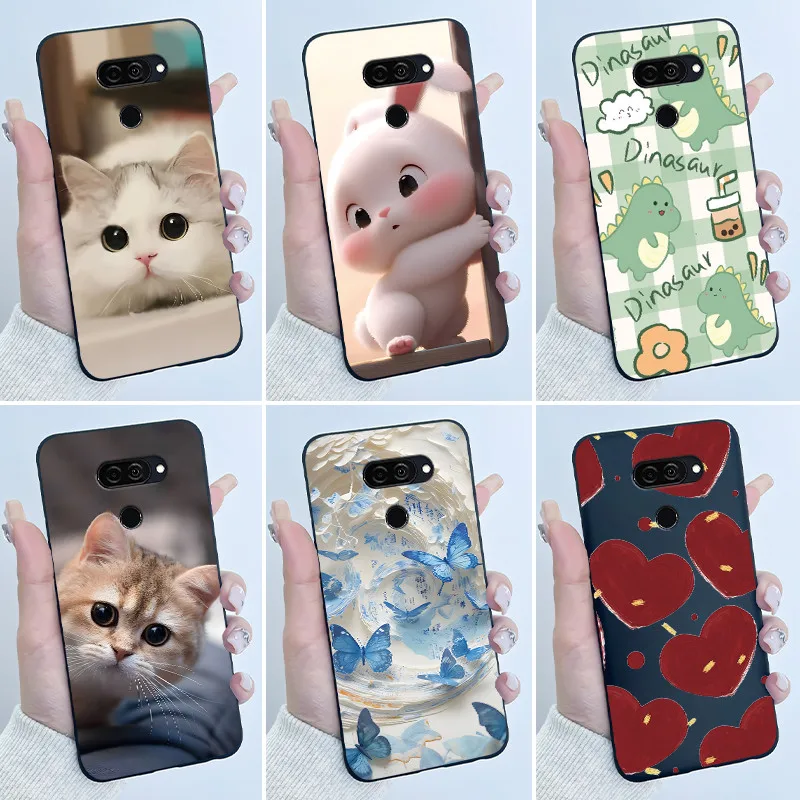 Funda bonita para LG K40S, Funda para LG K50S, carcasa protectora con estampado, carcasa de silicona suave con dibujos animados, carcasa negra