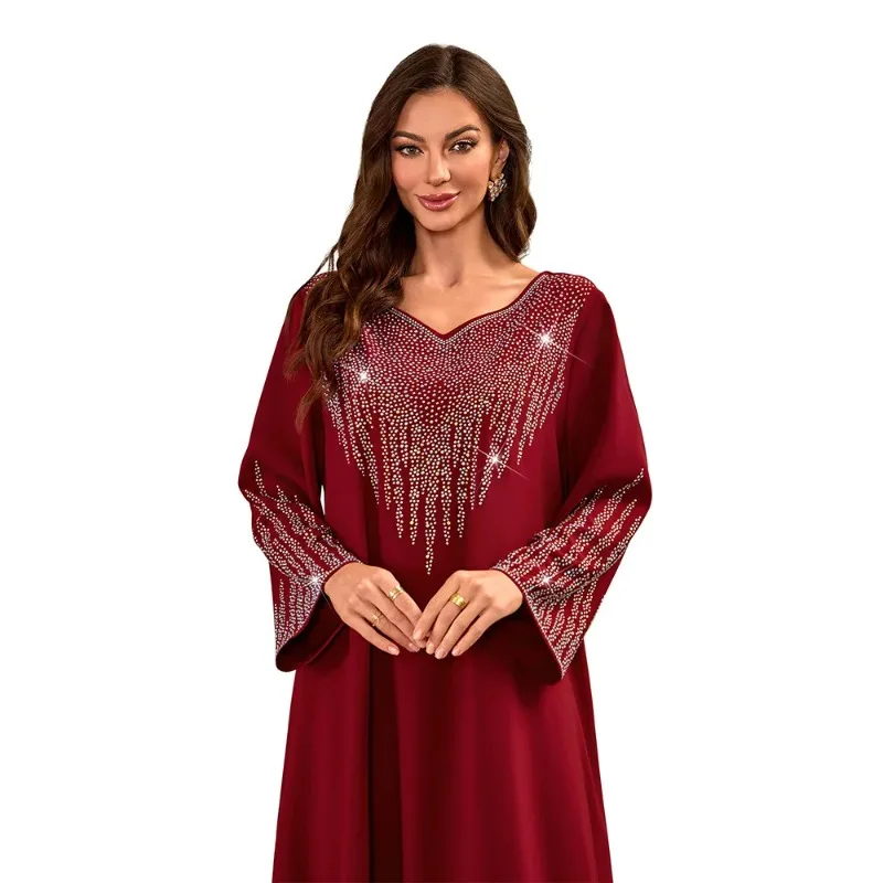 فستان العيد النسائي عباية إسلامية رمضان جلابية مطرز بالخرز فساتين الحفلات دبي رداء طويل المغرب قفطان إسلام فيستدوس لارجوس 2026
