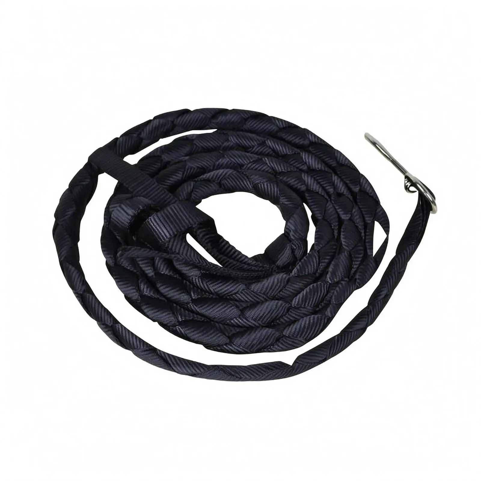 Braided Horse Lead Rope Round Woven Lead Rope with Snap Fastener Black