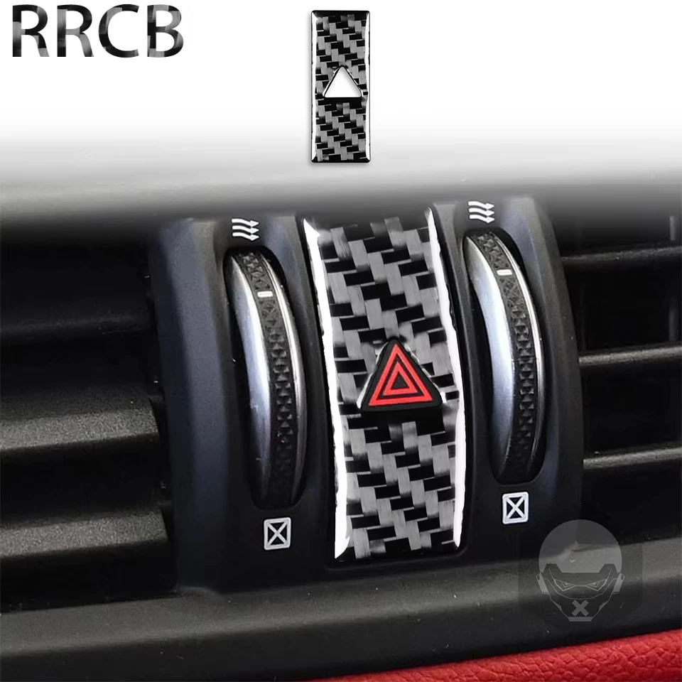 

For Alfa Romeo-Giulia 2017-2021 Soft Carbon Fiber Warning Light Double Flash Panel Car Interior Retrofit Accessories Sticker