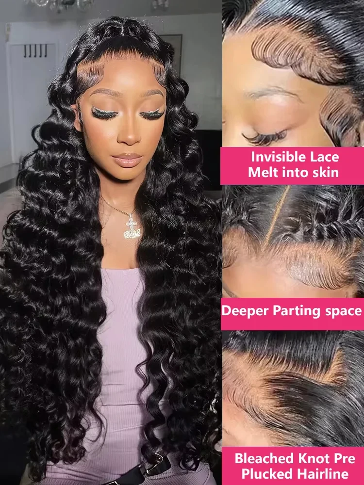 200% الكثافة 13x4 360 كامل فضفاض موجة عميقة Hd الدانتيل الباروكة الأمامية 32 بوصة 5x5 غلويليس شعر بشري مجعد الدانتيل إغلاق الباروكات للنساء #4