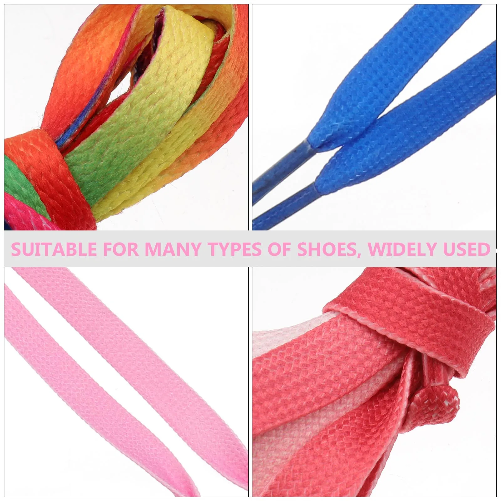 

5Pairs 120Cm Flat Gradient Color Shoelaces High-Quality Polyester Long-Lasting Beautiful Shoe Straps for Sneaker Board Shoes