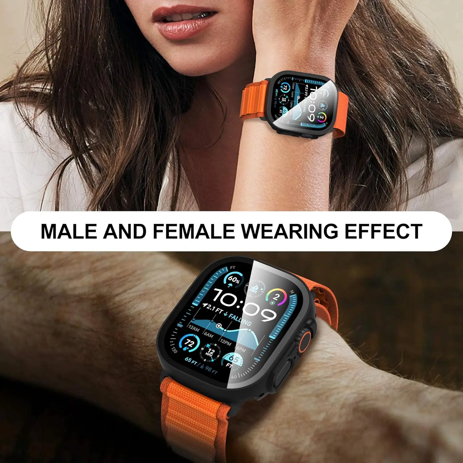 2PCS Black Tempered Glass Screen Protector For Apple Watch Ultra 2 Ultra2 Protection Case Cover ScreenProtector Accessories image 5