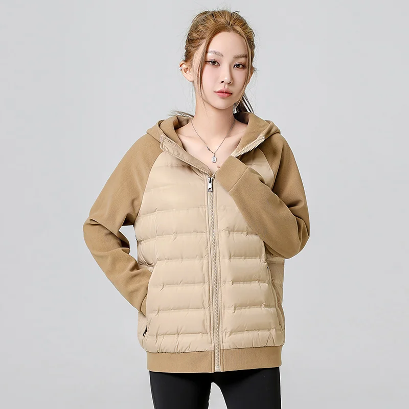 CHRLCK 90% Down Jackets Women's Ultralight Hiking Camping Trekking Winter Coat Outdoor Windproof Warm Puffer Jacket Splicing