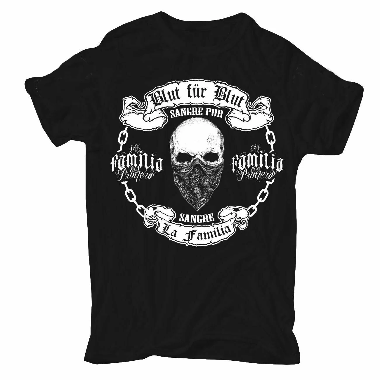 Blood for Blood. Respecte Loyalty Gang Skull T Shirt. New 100% Cotton Short Sleeve O-Neck Casual T-shirt Harajuku Streetwear