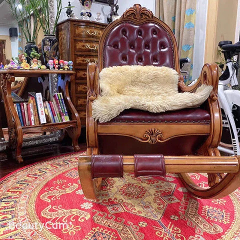 American Retro Home Carpets for Living Room Large Area Anti-slip Floor Mat Bedroom Decor Bedside Carpet Luxury Round Lounge Rug