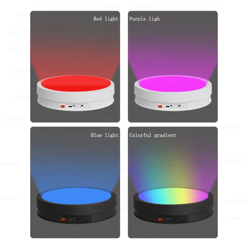 Electric Lighting Rotating Display Table Cosmetics Perfume Live Video Shooting Turntable Remote Control Luminous Display Stage
