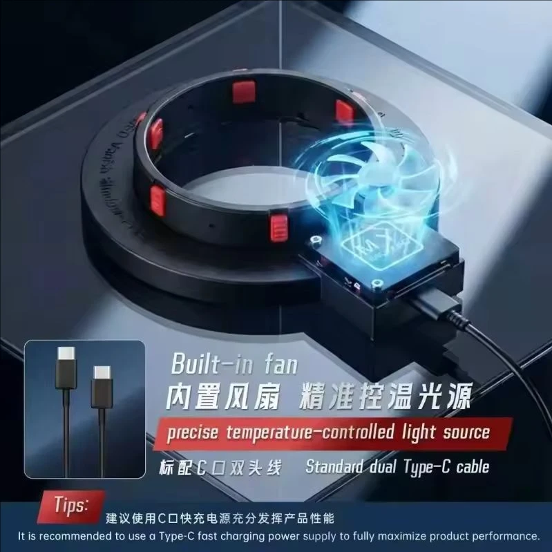 YCS MY-F01 Microscope UFO-Shaped Shadowless Lamp 1500LM 280LEDs 9V 2A For Precision Soldering Repair Tools