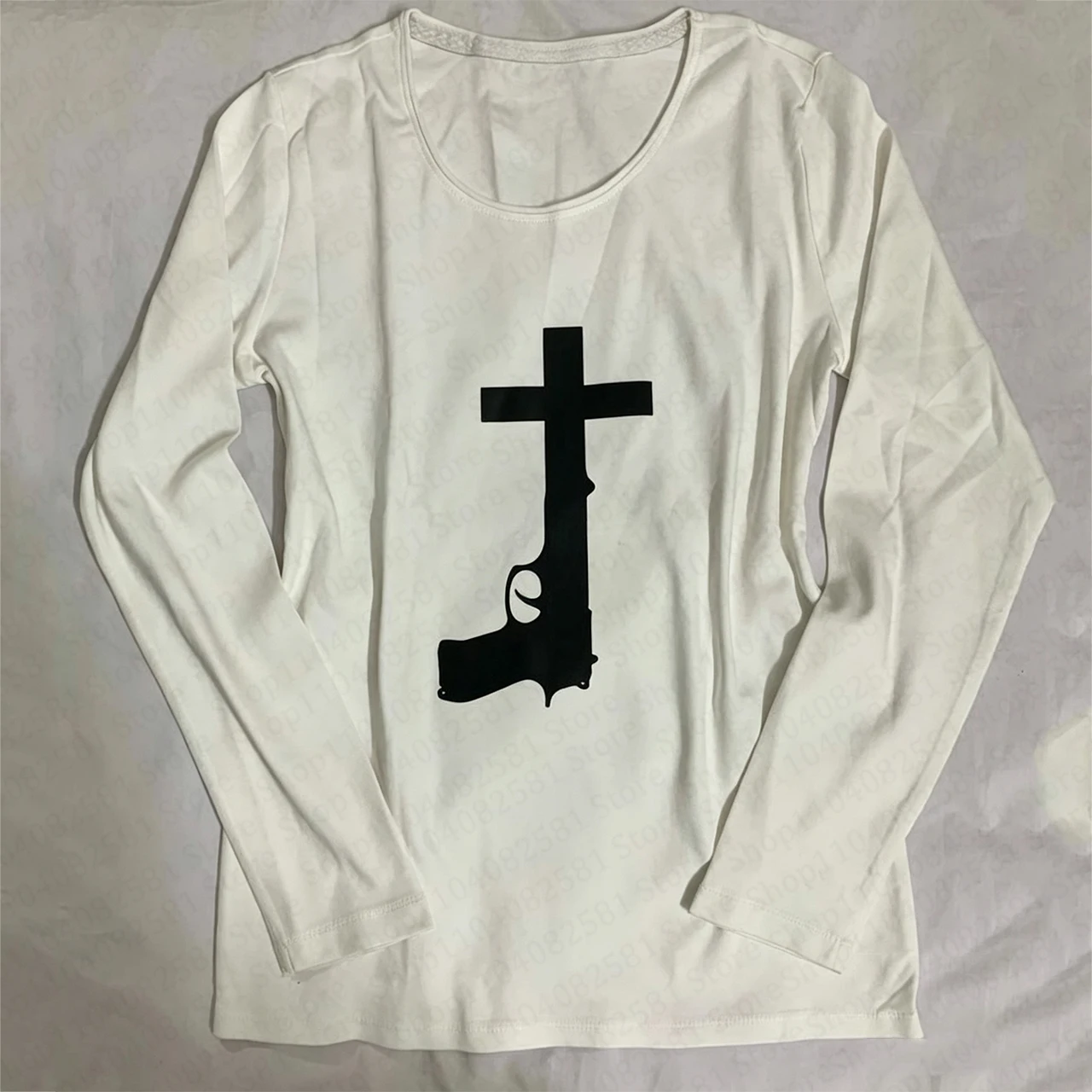 Autumn New Fashionable Harajuku Printed T-shirt 2000s Retro Long Sleeve Garbage Style Long Sleeve T-shirt Aesthetics Y2K Top