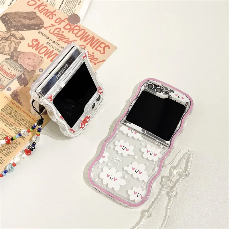 Cute Mushroom Cloud Phone Case for Samsung Galaxy Z Flip 6 5 4 3 Back Cover for ZFlip3 ZFlip4 ZFlip5 ZFlip6 Protective Shell