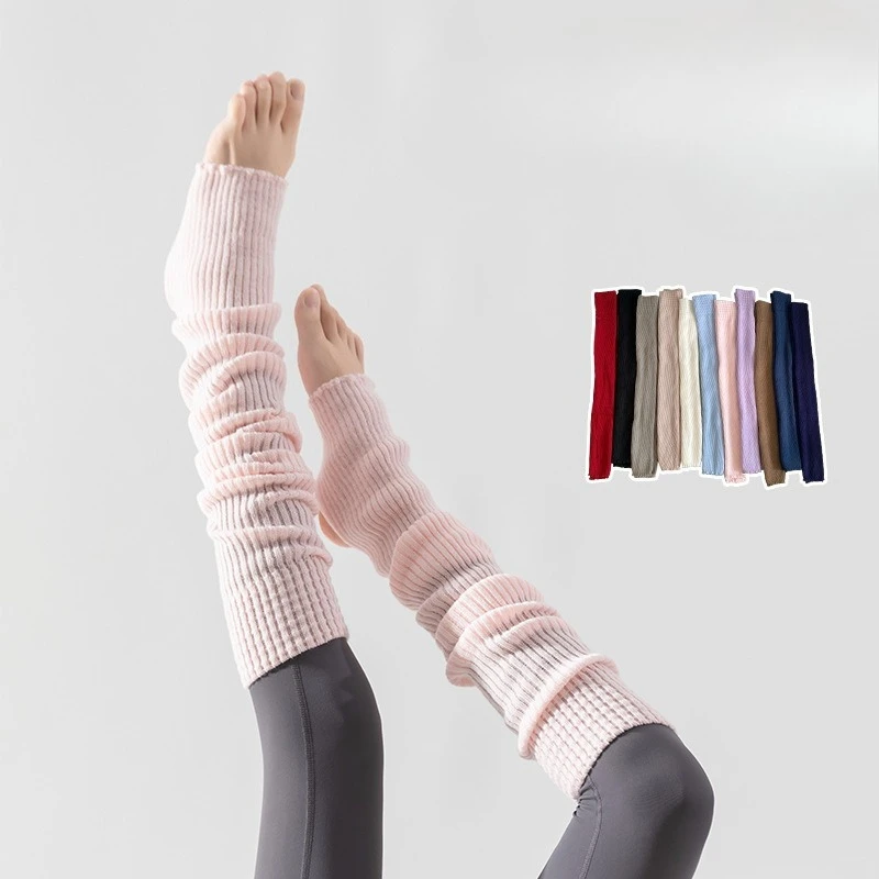 Solid Color Women Leg Warmers Winter Warm Female Leg Cover for Gym Fitness Latin Dance Ballet Yoga Loose Long Socks Stockings