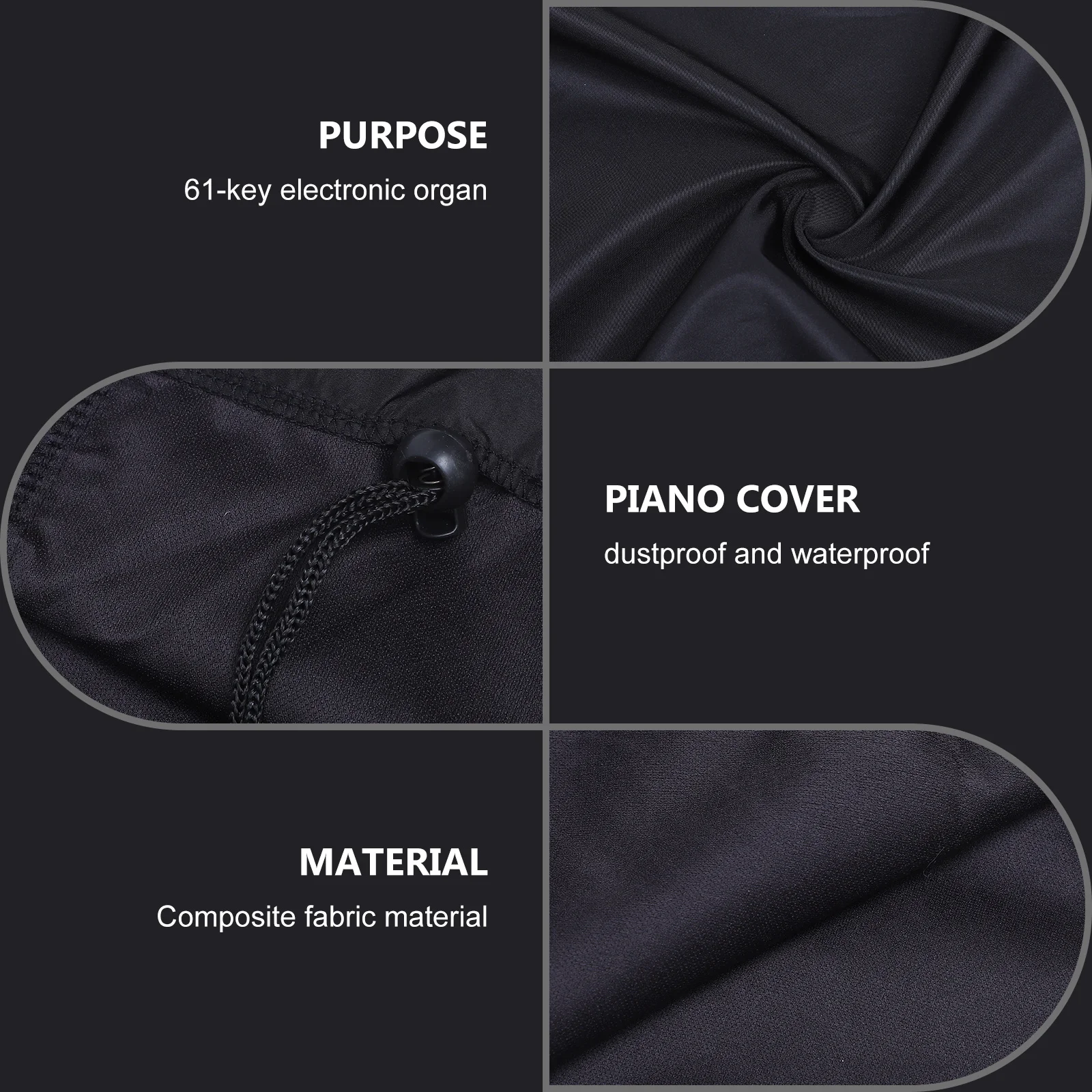 

1Pcs Electronic Piano Keyboard Cover Waterproof Dustproof Adjustable Elastic Protective Cover for Electronic Piano