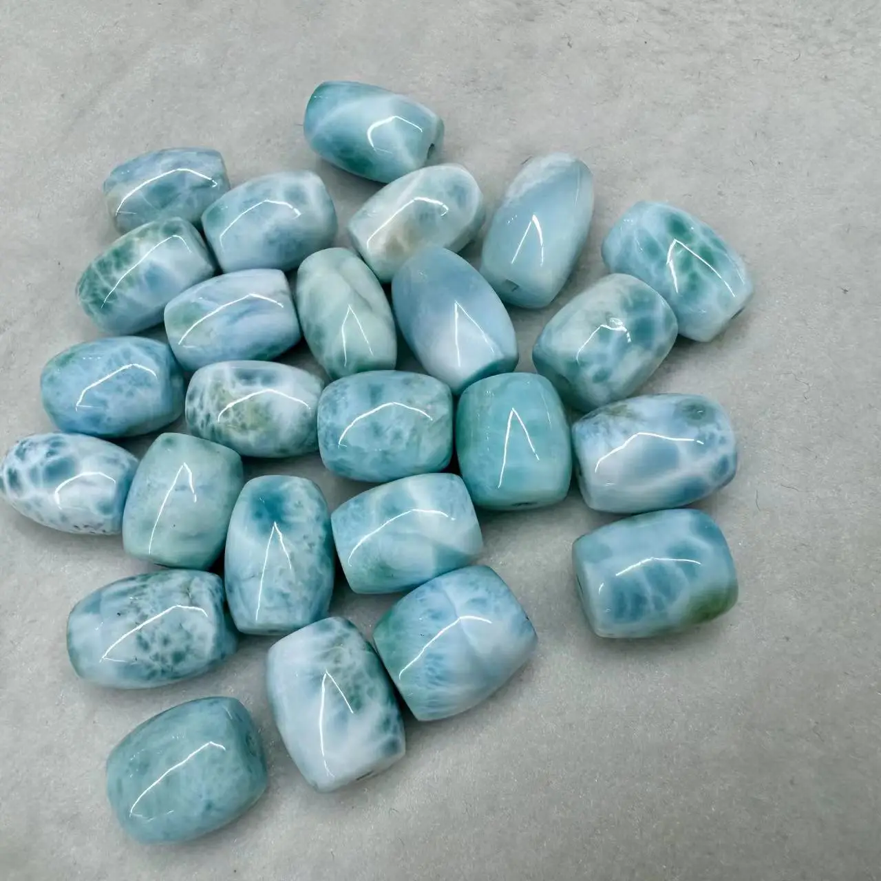 Column Dominica Larimar/Copper Pectolite Stone Natural Gemstone DIY Loose Beads For Jewelry Making Wholesale