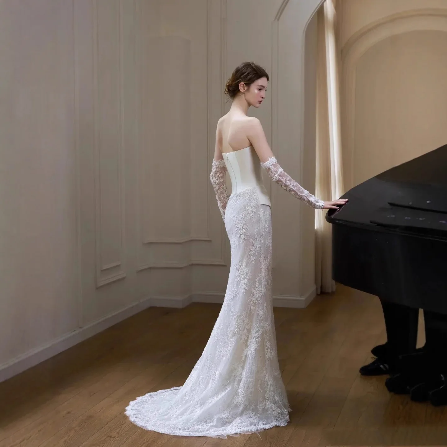 Elegent Sweetheart Slimming Style Mermaid wedding dress Fishtail Bridal Gown62