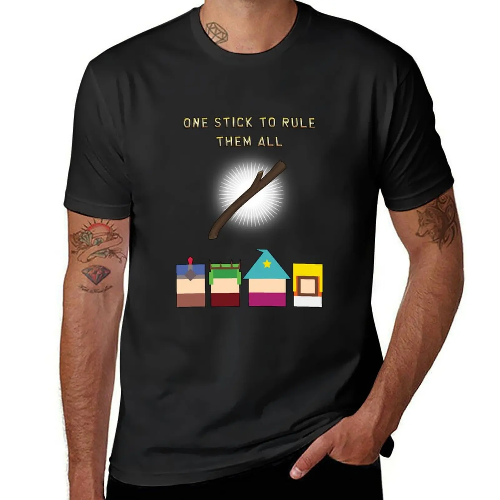 One Stick To Rule Them All T-Shirt korean fashion Short sleeve tee blacks men t shirt