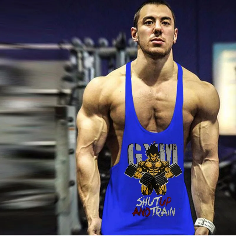 Summer Y Back Gym Stringer Tank Top Men Cotton Clothing Bodybuilding Sleeveless Shirt Running Vest Muscle Singlets Workout Tank