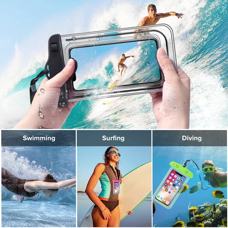 Coque de téléphone étanche pour la natation, protection universelle sous-marine pour iPhone 12 Pro Xs Max Poly X